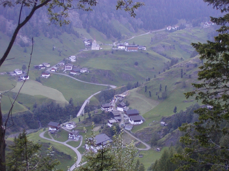 The town of Moso in Passiria at the Italian side of the Timmelsjoch.